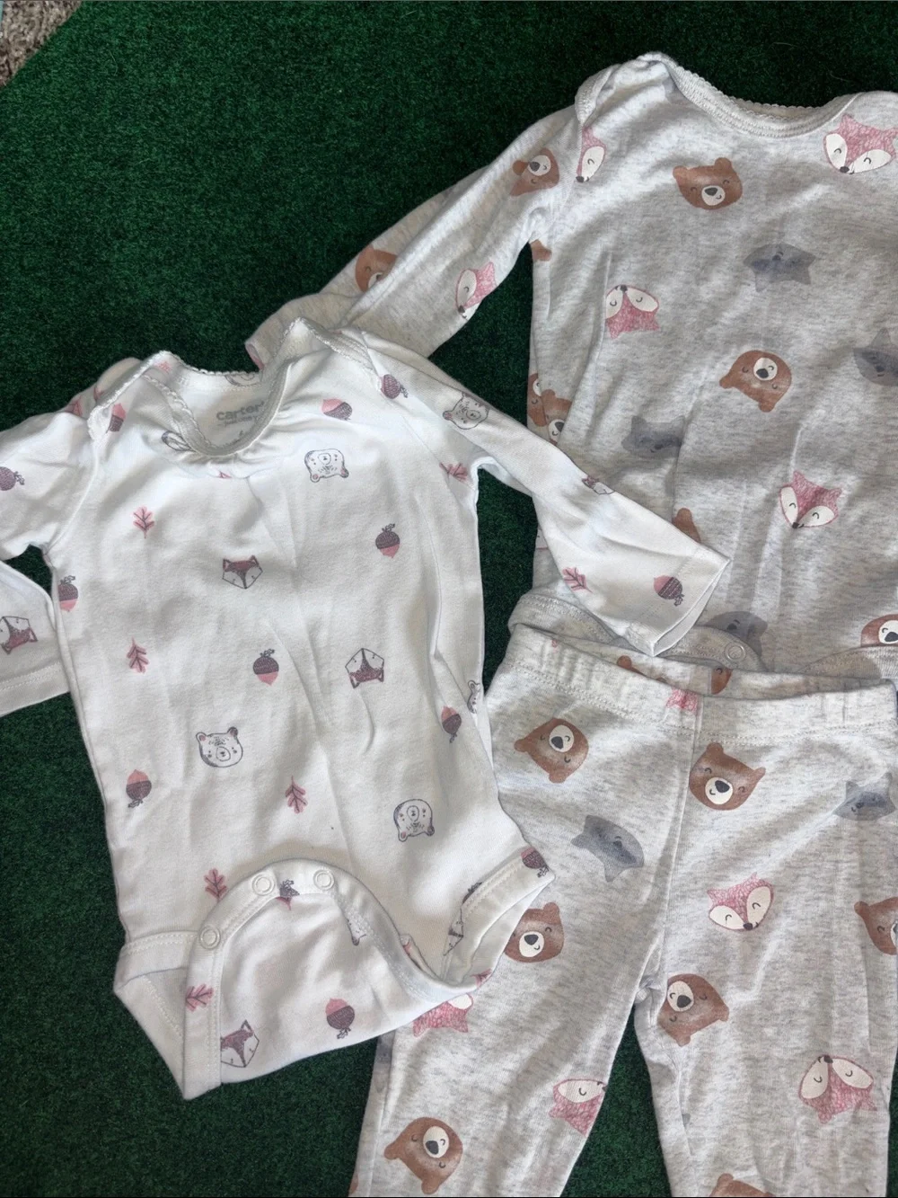 Carter's Mixed Long-Sleeve Toddler Pajama Sets in Pink, Light Blue, and Cream